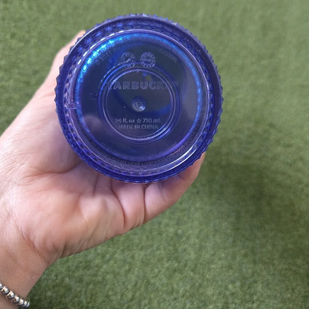 DisneyWorld 50th Anniversary Starbucks Irridecent Purple Studded Tumbler NoStraw - Picture 3 of 4